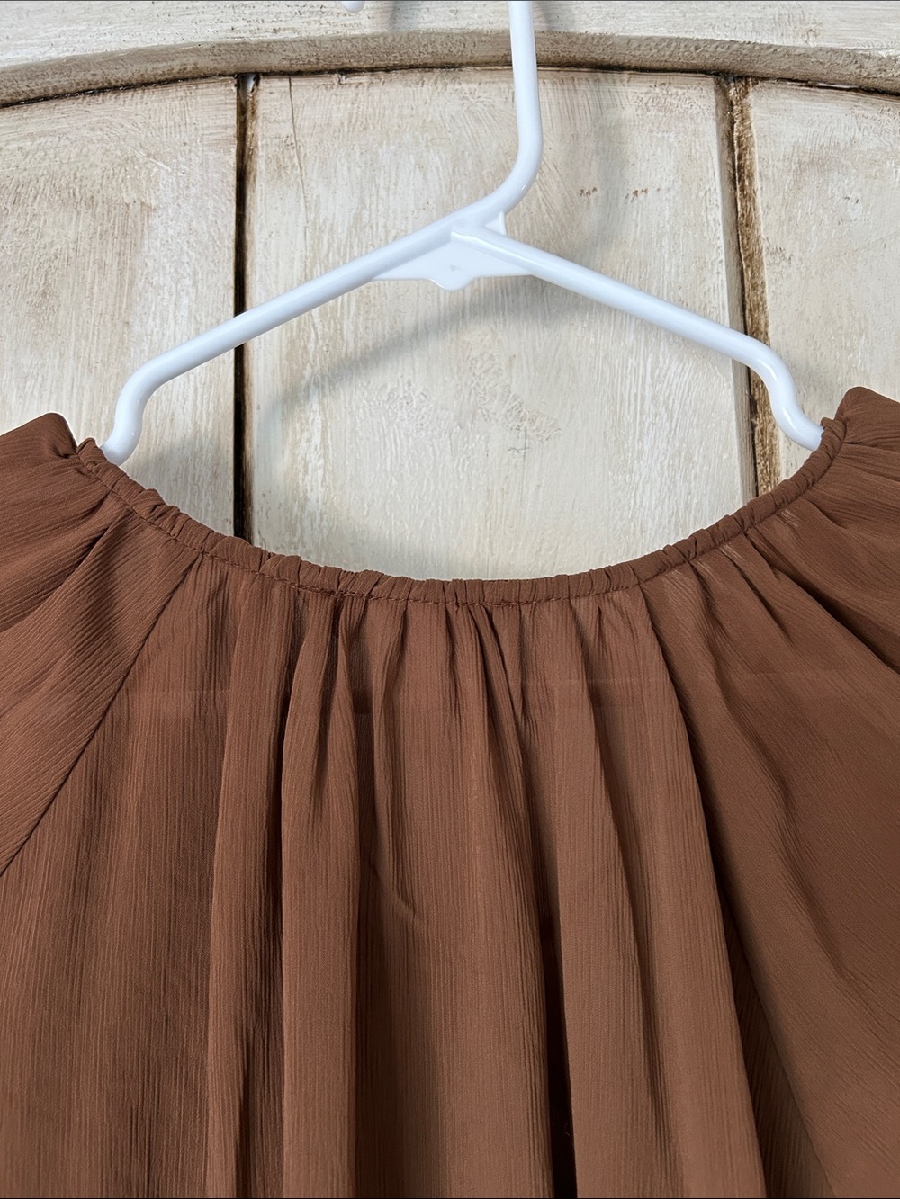 H&M Brown Ruffle Tie-Neck Blouse - Picture 8 of 8